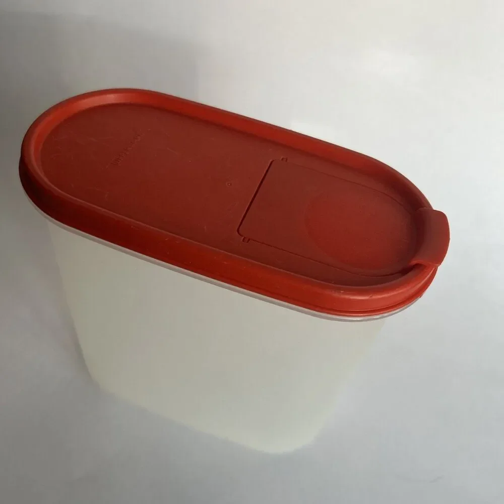Vintage Tupperware Modular Mates #1613-3  7 1/4 Cups w/ Red lid flip open